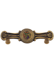 Bouquet of Fruit Drawer Pull - 3 inch Center to Center in Antique Brass.